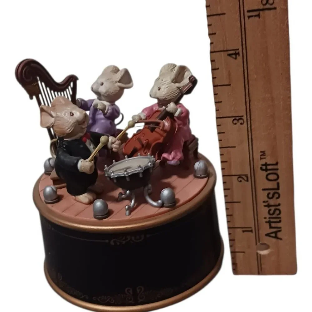 Enesco Vtg Mini  Mousecians Musical Band Collectible Rotating Display